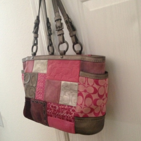 Coach Pink Patchwork Purse - Picture 2 of 4